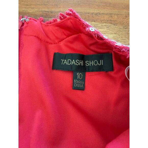 NWT Tadashi Shoji Embellished Lace Sheath Dress Size 10 - Picture 7 of 8